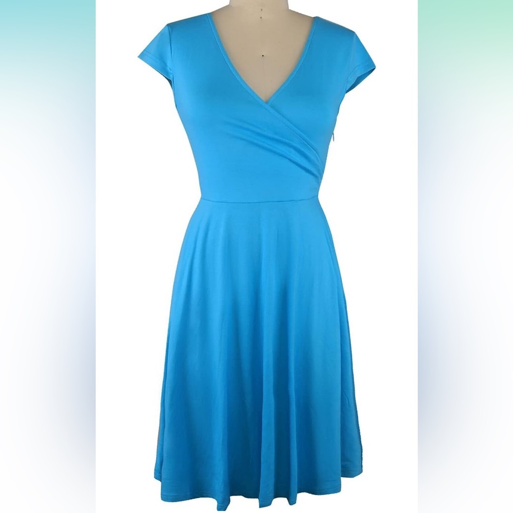 Blue wrap dress